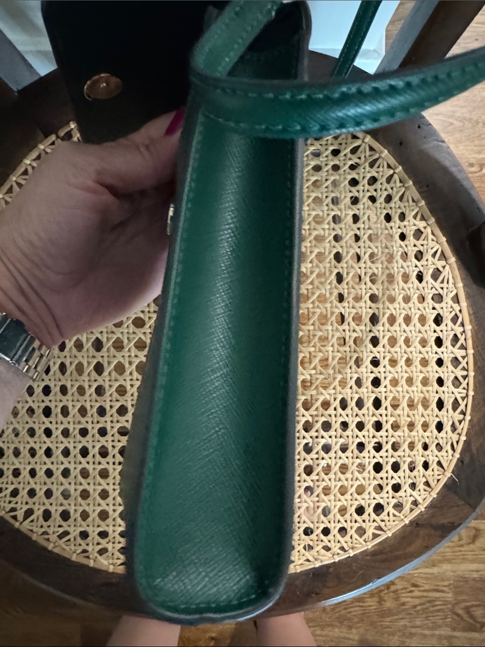 kate spade Emerald Green Leather Crossbody Phone Pouch - Picture 6 of 8